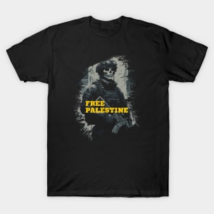 Free Palestine // Retro Solider Design T-Shirt